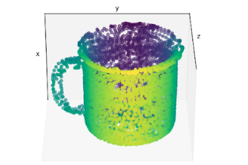 Robotic sensor experiment identifying a cup